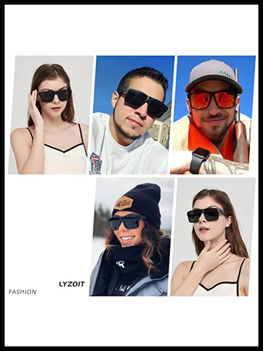Polarized Oversized Square Sunglasses UV400 Rectangle Shades